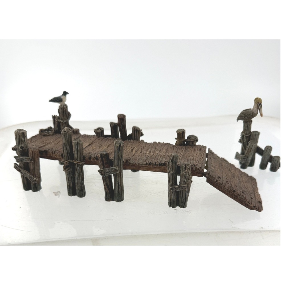 Dept 56 Woodland Animals at Mill Creek Wooden Pier Accessory 2 Pc w/ Box
